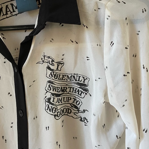 Hot Topic Tops - HP Marauders map sheer blouse